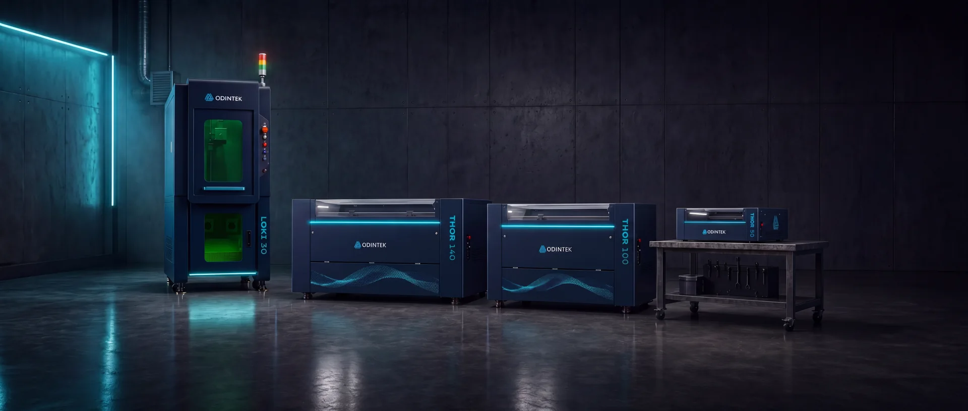 ODINTEK maskinserie – CO2-laserskærere og 3D-printer